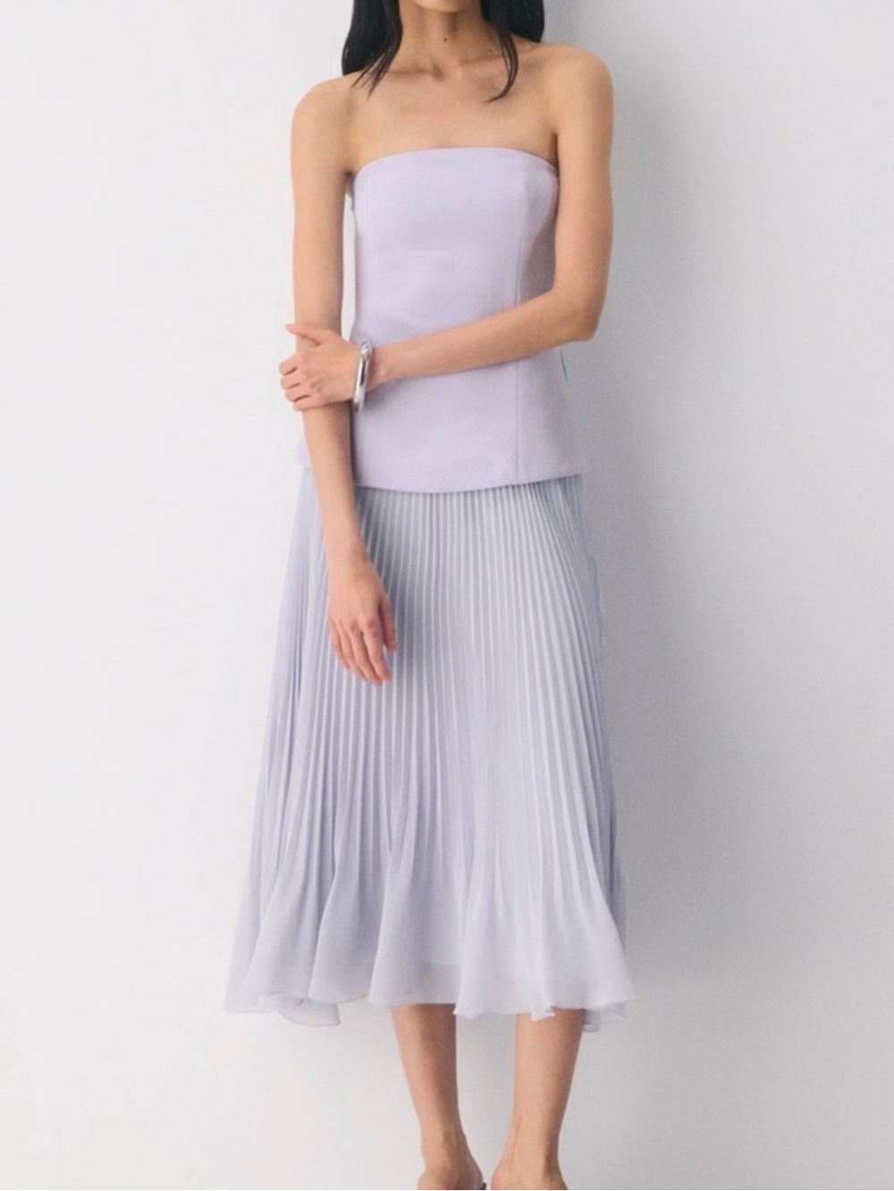Aritzia Wilfred Pleated Midi Skirt -Lilac